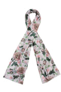 Scarf - Stylish Wrap - Brown & Pink Floral