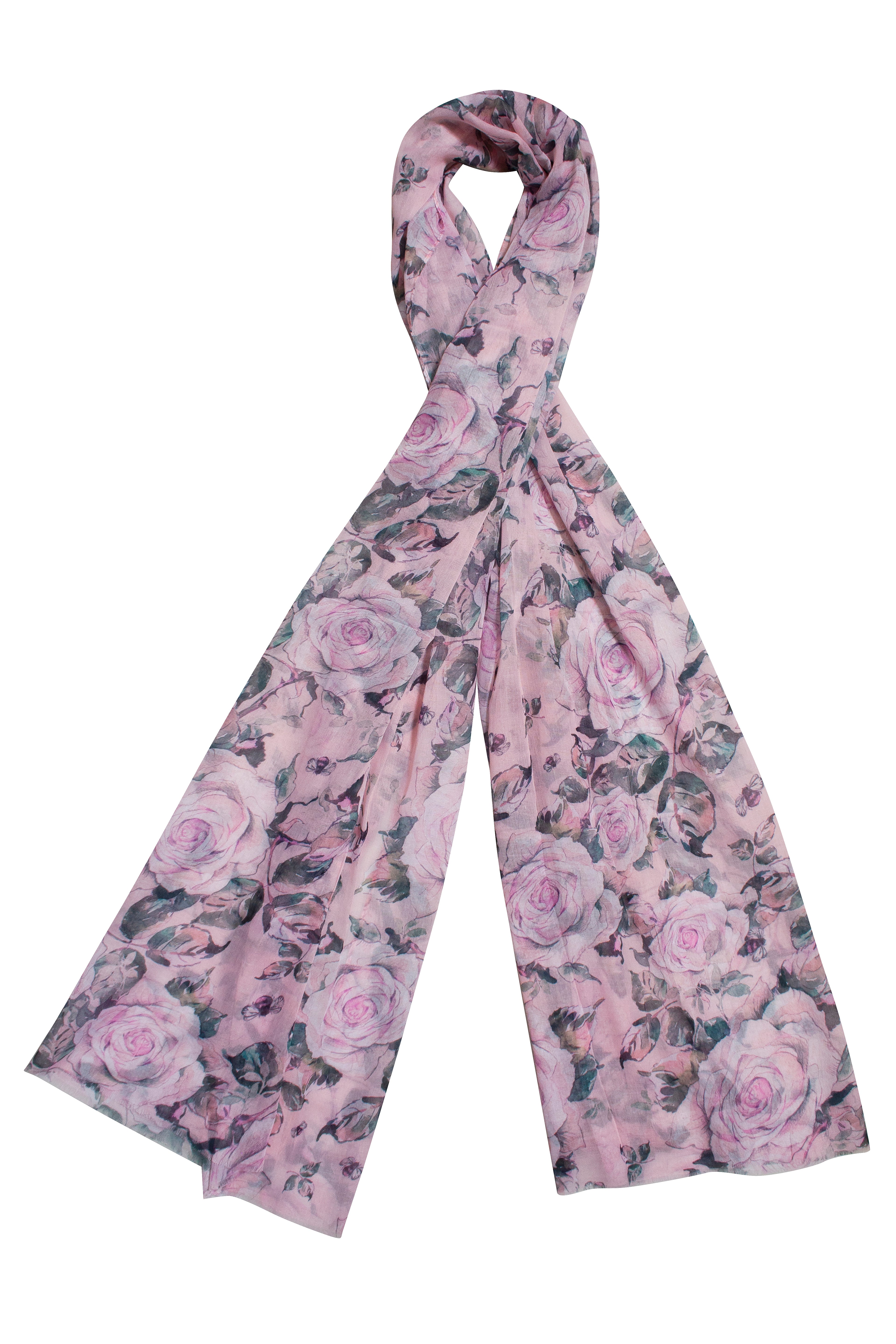 Scarf - Stylish Wrap - Pink Roses