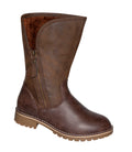 Ladies Boots - Brown - Calf length with zip