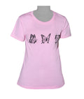 Ladies T-Shirt - Pink - Butterfly Motif