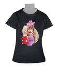 Ladies T-Shirt - Black - Red Lips Motif