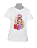 Ladies T-Shirt - White - Red Lips Motif