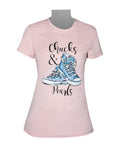 Ladies T-Shirt - Salmon Pink - Chucks & Pearls Motif