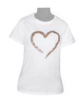Ladies T-Shirt - White - Heart Motif