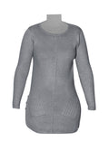 Ladies Long Sleeve Top - Grey - with Pockets