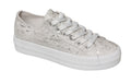 Sneakers - Canvas - Silver and White